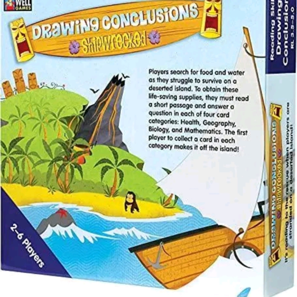 Edupress Drawing Conclusions Game, SHIPWRECKED Blue Level (EP61081)
